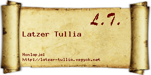 Latzer Tullia névjegykártya